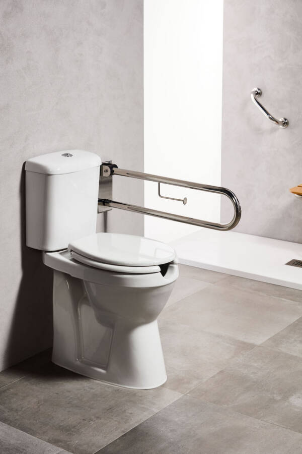 82011  ΑΜΕΑ ΜΠΑΡΑ ΑΝΑΚΛΙΝΟΜΕΝΗ ΜΕ ΧΑΡΤΟΘΗΚΗ 75cm INOX ΧΡΩΜΕ - Image 2