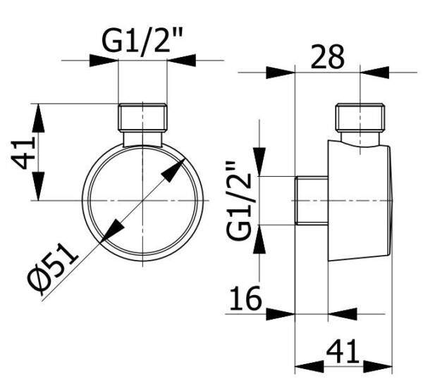 4120  ΕΠΙΤΟΙΧΗ ΠΑΡΟΧΗ 1/2" ΣΤΡΟΓΓΥΛΗ - Image 2