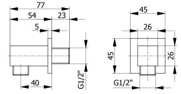 4123  ΕΠΙΤΟΙΧΗ ΠΑΡΟΧΗ 1/2" ΤΕΤΡΑΓΩΝΗ - Image 2
