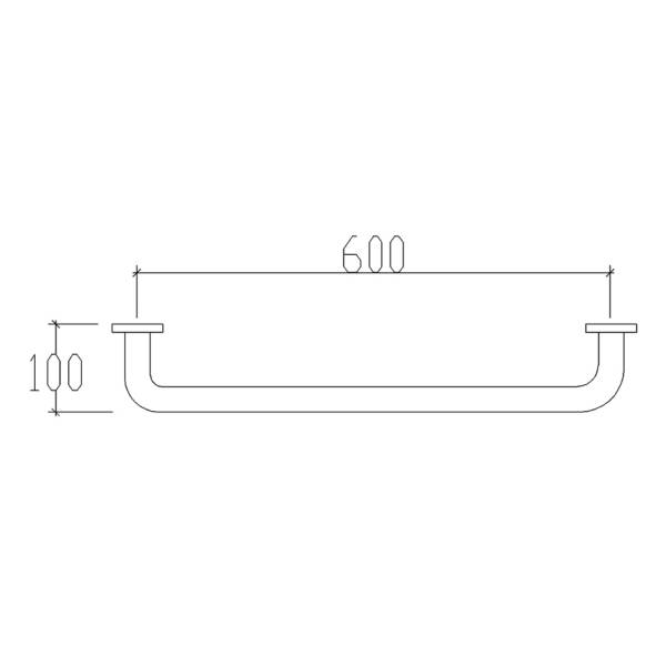 82002 AMEA ΜΠΑΡΑ ΣΤΗΡΙΞΗΣ 60cm INOX ΧΡΩΜΕ - Image 2