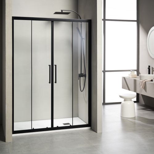 VERSUS BLACK MAT Συρόμενη Πόρτα Εισόδου Τετράφυλλη - VH 180 N 180Χ195cm - 016-ΤΕΜ-0565