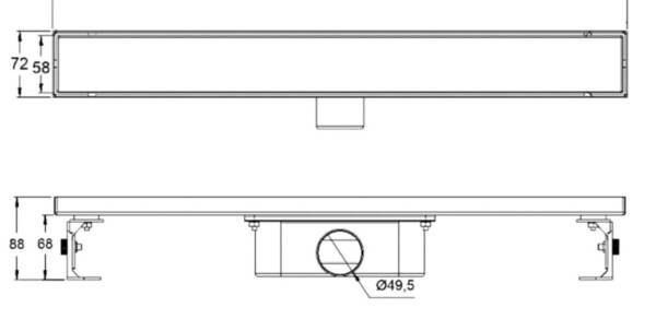 Κανάλι Ντουζιέρας inox 304 αναστρεφόμενο για επικάλυψη με πλακάκι - 83730-1 100cm - Image 2